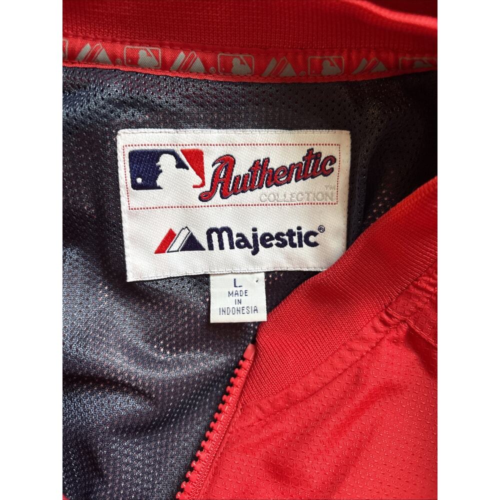 Washington Nationals Jacket Mens L 1/4 Zip Pullover Red Majestic Authentic MLB - Picture 12 of 14